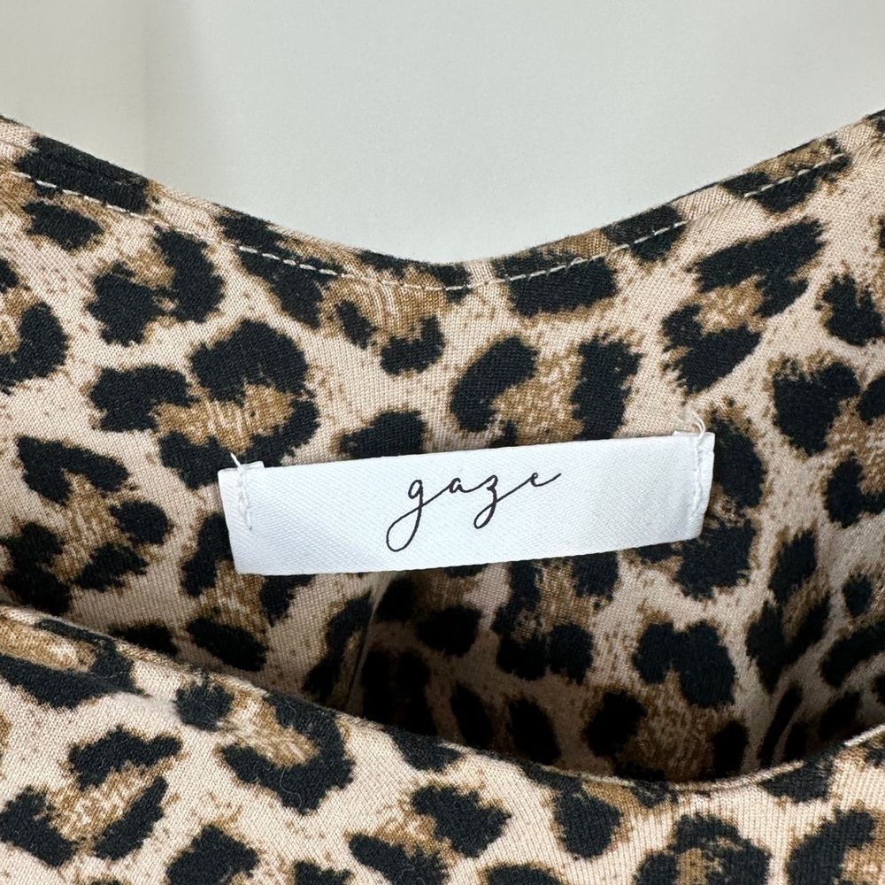 Gaze Leopard Print Women's Crop Tank LARGE - Picture 3 of 4